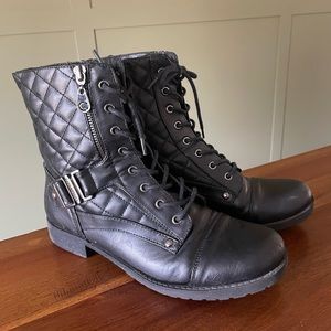G By Guess Boots Black G By Guess Shoes Quilted Combat Boots By